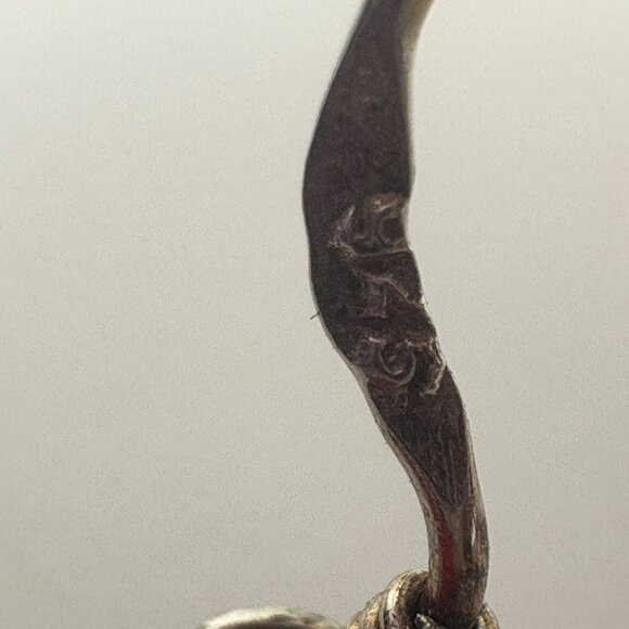 VTG Sterling Silver 925 Red Cabochon Gemstone Dangle Earrings Size 1" Length - Picture 7 of 9